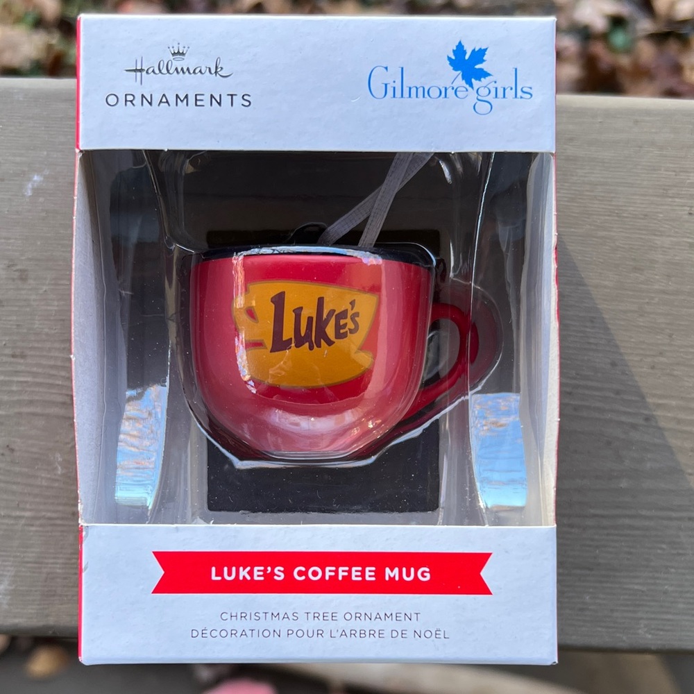 Hallmark Red and Yellow Luke's Coffee Mug Ornament Gilmore Girls
